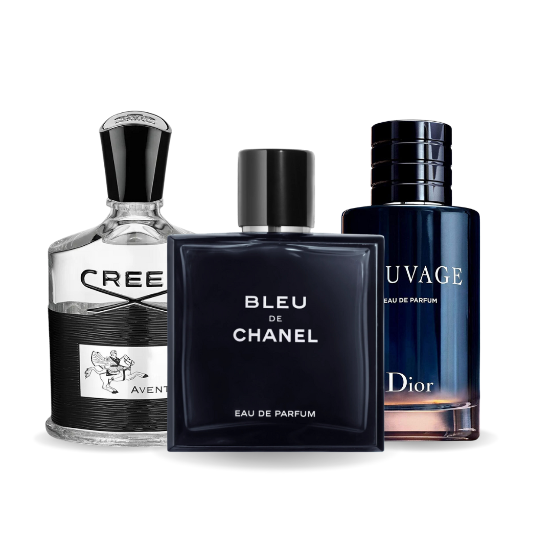 Creed AVENTUS, BLEU DE CHANEL y Dior SAUVAGE