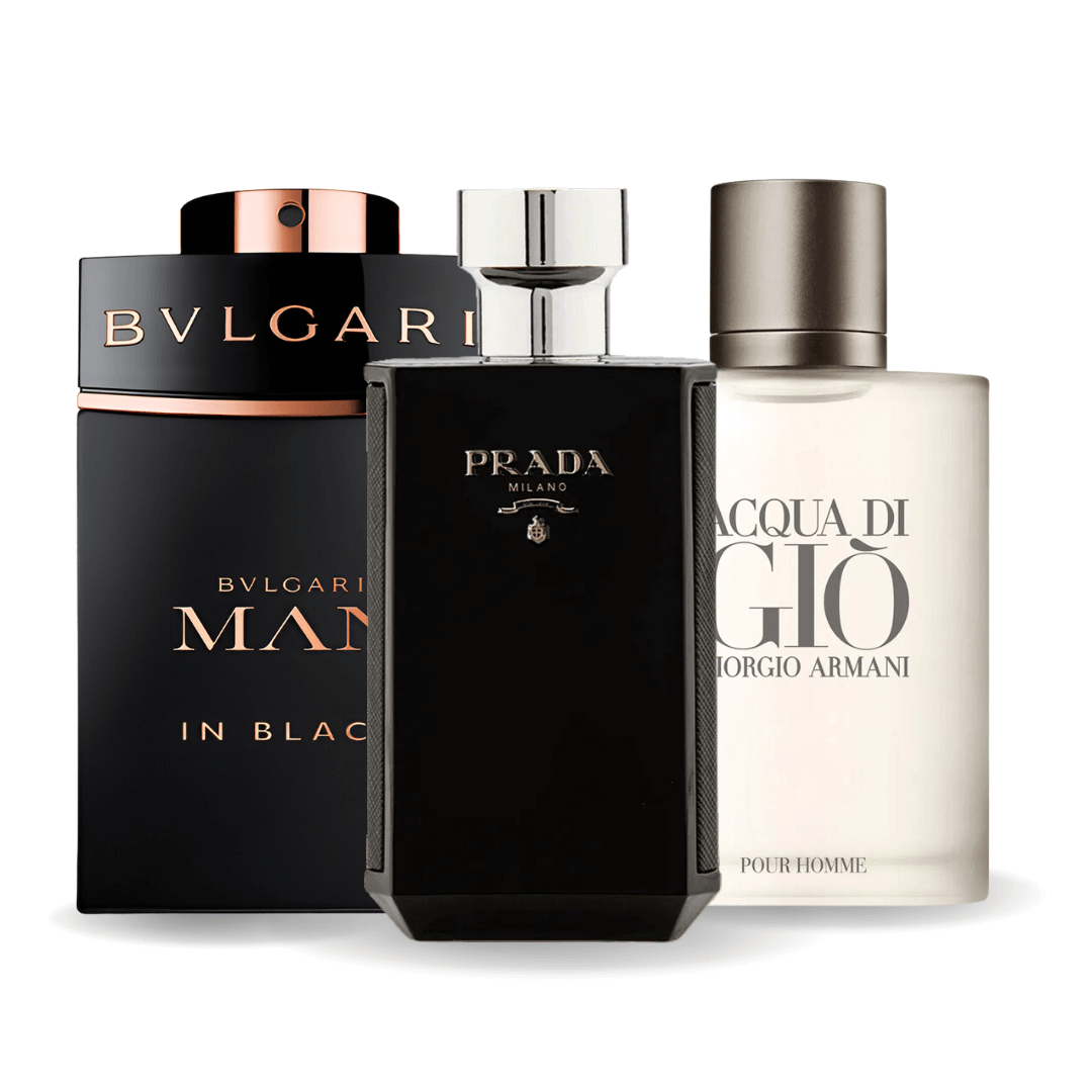 Bvlgari In Black, Giorgio Armani Acqua Di Gio y L'Homme Prada Intense