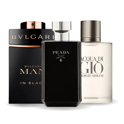 Bvlgari In Black, Giorgio Armani Acqua Di Gio y L'Homme Prada Intense