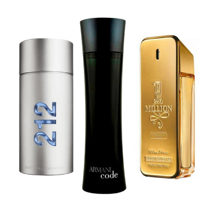 212 Men NYC, Paco Rabanne One Million y Armani Code Homme