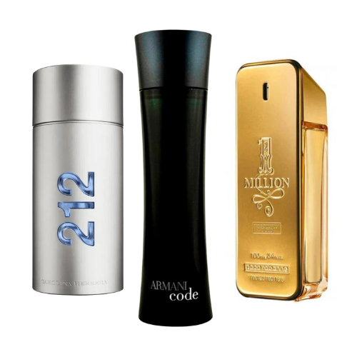 212 Men NYC, Paco Rabanne One Million y Armani Code Homme