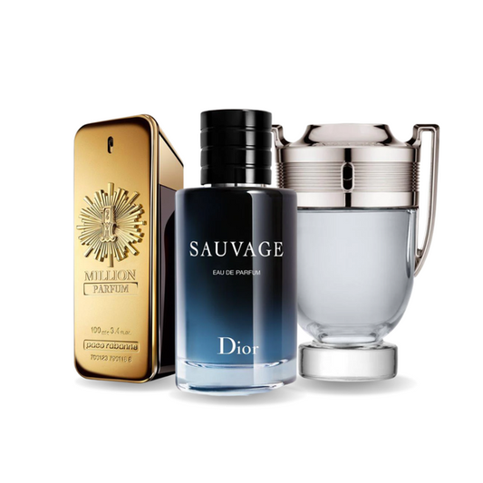 Paco Rabanne ONE MILLION, Dior SAUVAGE y Paco Rabanne INVICTUS
